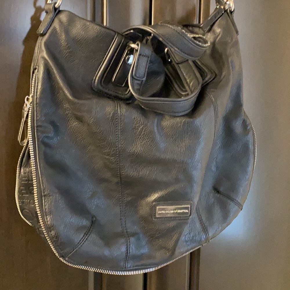 United Colours of Benetton vintage crossbody shoulder hobo bag-expandable - Picture 4 of 12